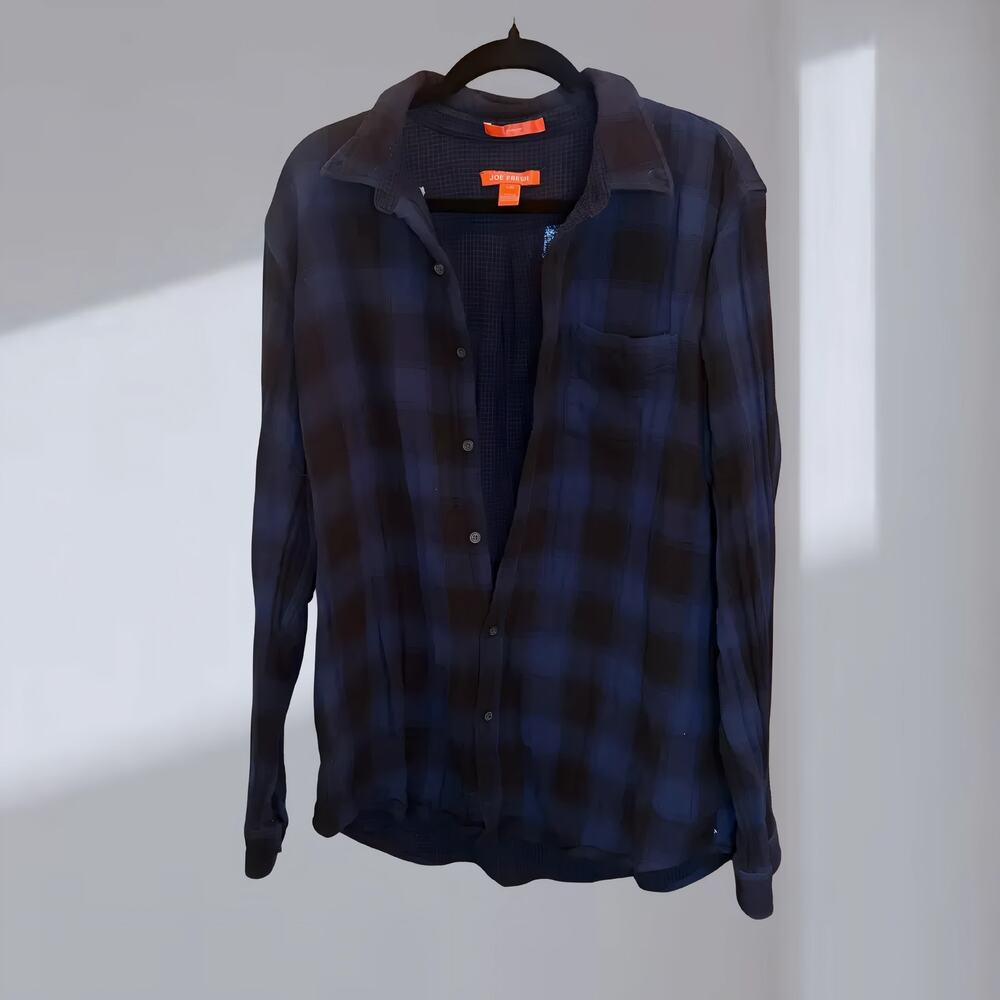 Joe Fresh Navy Check Button-Down Shirt – Men’s L